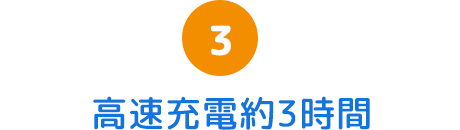 3.高速充電約3時間